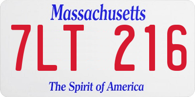 MA license plate 7LT216
