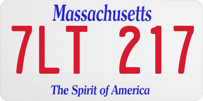 MA license plate 7LT217
