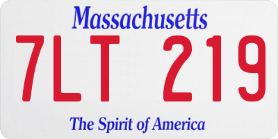 MA license plate 7LT219