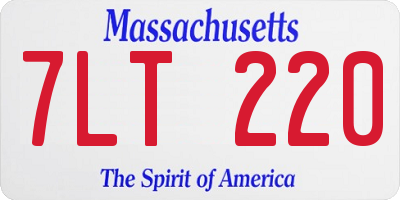 MA license plate 7LT220
