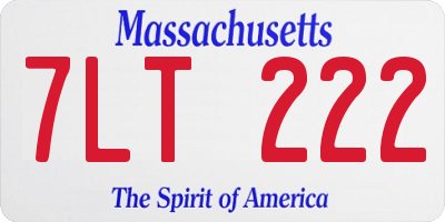 MA license plate 7LT222