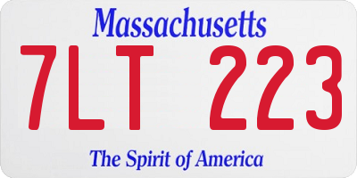 MA license plate 7LT223