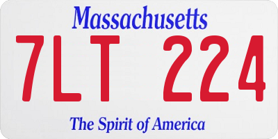 MA license plate 7LT224