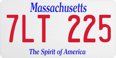 MA license plate 7LT225