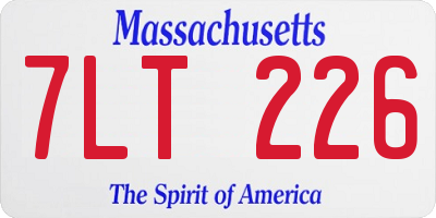 MA license plate 7LT226