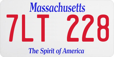 MA license plate 7LT228