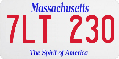 MA license plate 7LT230