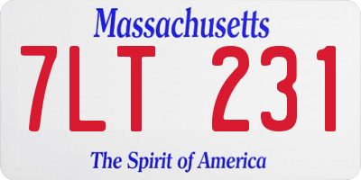MA license plate 7LT231