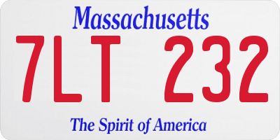 MA license plate 7LT232