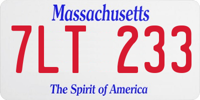 MA license plate 7LT233