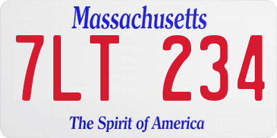 MA license plate 7LT234