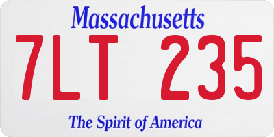 MA license plate 7LT235