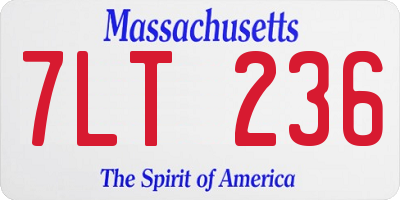 MA license plate 7LT236