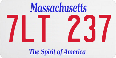 MA license plate 7LT237