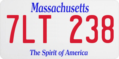 MA license plate 7LT238