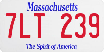MA license plate 7LT239