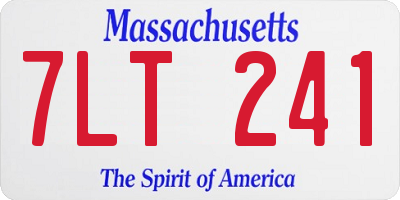 MA license plate 7LT241