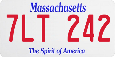 MA license plate 7LT242