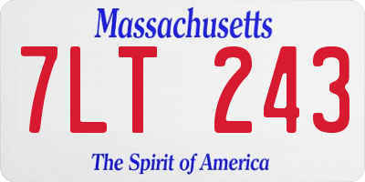 MA license plate 7LT243