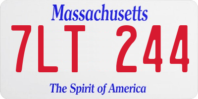MA license plate 7LT244