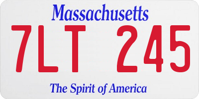 MA license plate 7LT245