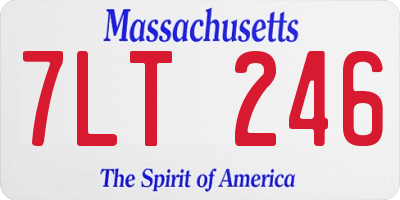 MA license plate 7LT246
