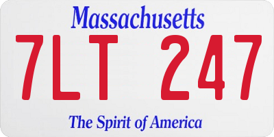 MA license plate 7LT247
