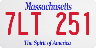 MA license plate 7LT251