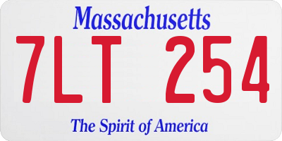 MA license plate 7LT254