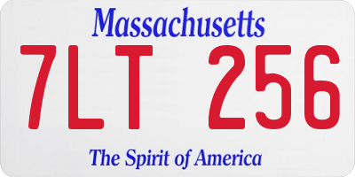 MA license plate 7LT256