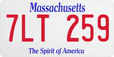 MA license plate 7LT259