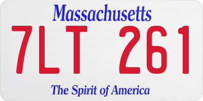 MA license plate 7LT261