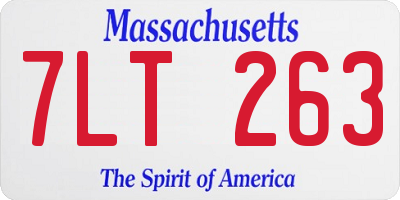 MA license plate 7LT263