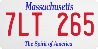 MA license plate 7LT265