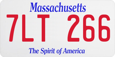 MA license plate 7LT266