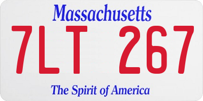 MA license plate 7LT267