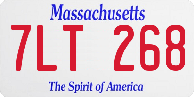 MA license plate 7LT268