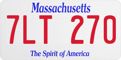 MA license plate 7LT270