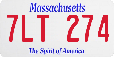 MA license plate 7LT274