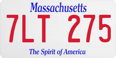 MA license plate 7LT275