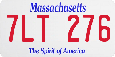 MA license plate 7LT276