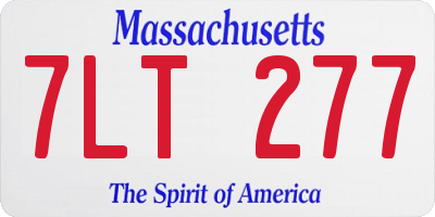 MA license plate 7LT277
