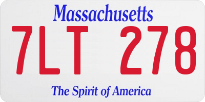 MA license plate 7LT278