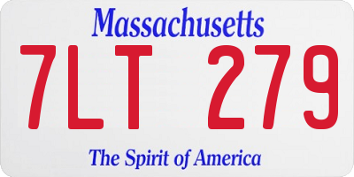 MA license plate 7LT279