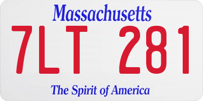 MA license plate 7LT281