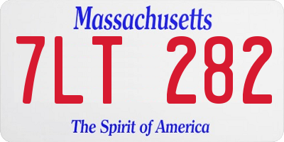 MA license plate 7LT282