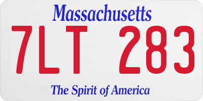 MA license plate 7LT283