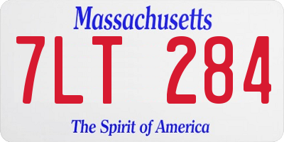 MA license plate 7LT284