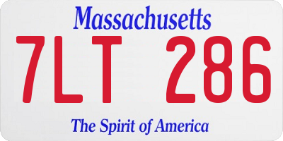 MA license plate 7LT286