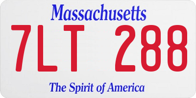 MA license plate 7LT288
